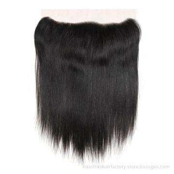 Pre Plucked Raw Indian Straight Hair 13X4  Transparent Invisible Lace Frontal